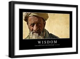 Wisdom: Inspirational Quote and Motivational Poster-null-Framed Premium Photographic Print