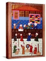 Wise Men and Astronomers in the Galata Observation Tower, Ottoman Minature, 16th century-null-Stretched Canvas