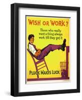 Wish or work?-null-Framed Premium Giclee Print