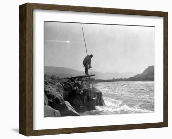 Wishham Fishing Platform-Edward S. Curtis-Framed Photo