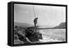 Wishham Fishing Platform-Edward S. Curtis-Framed Stretched Canvas