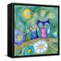 Wishing the Night Away Owls-Wyanne-Framed Stretched Canvas