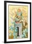 Wishing You a Happy New Year, Victorian Angel, Father Time-null-Framed Art Print