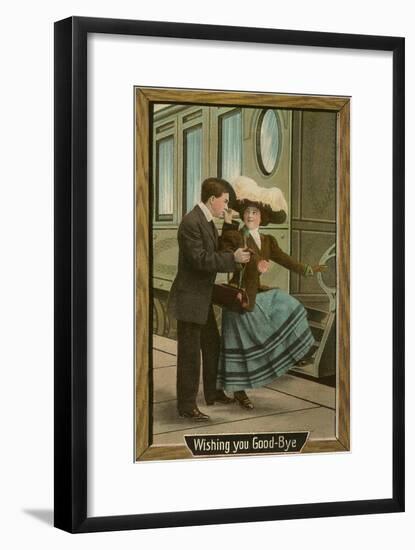 Wishing You Good-Bye, Train Farewell-null-Framed Art Print