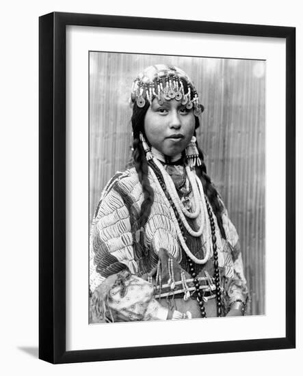 Wishram Bride, c1910-Edward S. Curtis-Framed Giclee Print