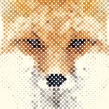 Fox Portrait Made of Geometrical Shapes-Wision-Mounted Art Print