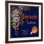 Wistaria Brand - La Verne, California - Citrus Crate Label-Lantern Press-Framed Art Print