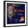 Wistaria Brand - La Verne, California - Citrus Crate Label-Lantern Press-Framed Art Print