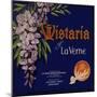 Wistaria Brand - La Verne, California - Citrus Crate Label-Lantern Press-Mounted Art Print