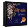 Wistaria Brand - La Verne, California - Citrus Crate Label-Lantern Press-Framed Stretched Canvas