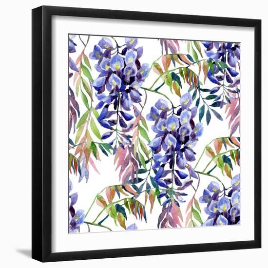 Wisteria Flower Watercolor-tanycya-Framed Art Print