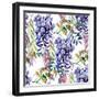 Wisteria Flower Watercolor-tanycya-Framed Art Print