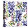 Wisteria Flower Watercolor-tanycya-Stretched Canvas