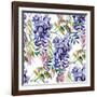 Wisteria Flower Watercolor-tanycya-Framed Art Print