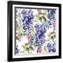 Wisteria Flower Watercolor-tanycya-Framed Art Print