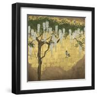 Wisteria with House Finch-Joanna Charlotte-Framed Giclee Print