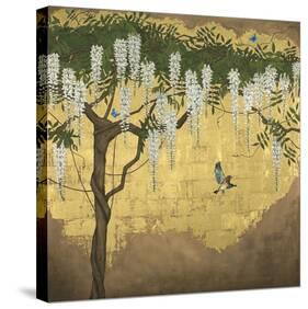 Wisteria with House Finch-Joanna Charlotte-Stretched Canvas
