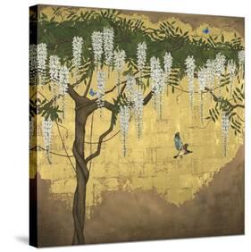 Wisteria with House Finch-Joanna Charlotte-Stretched Canvas