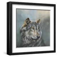 Wistful Wolf-Dina Perejogina-Framed Art Print