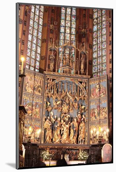 Wit Stwosz Altar in Mariacki Church,Krakow, Poland-B-D-S-Mounted Photographic Print