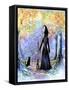 Witch and Black Cat-Michelle Faber-Framed Stretched Canvas