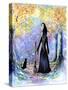 Witch and Black Cat-Michelle Faber-Stretched Canvas