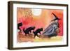 Witch and Black Cats Halloween-sylvia pimental-Framed Premium Giclee Print