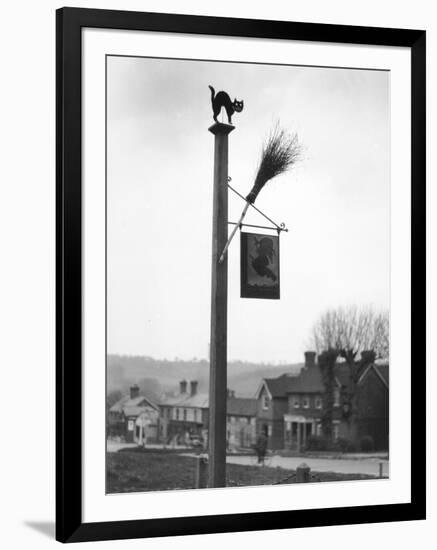 Witch and Broomstick-null-Framed Photographic Print