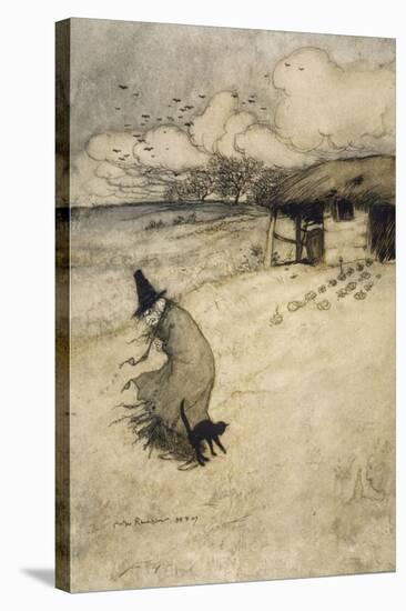 Witch and Cat-Arthur Rackham-Stretched Canvas