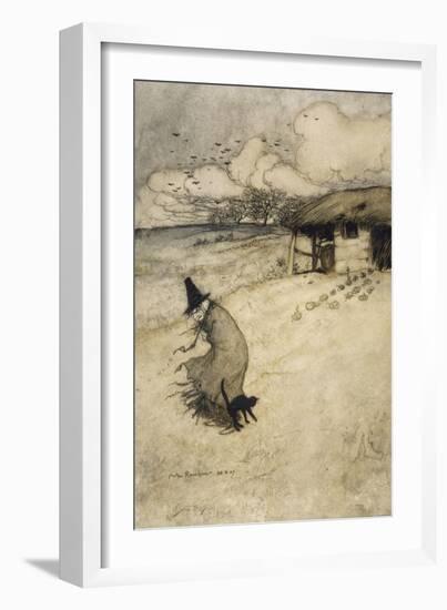 Witch and Cat-Arthur Rackham-Framed Photographic Print