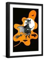 Witch and Her Broom - Child Life-null-Framed Giclee Print