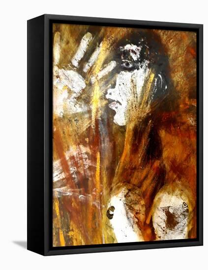 Witch Burning detail-jocasta shakespeare-Framed Stretched Canvas
