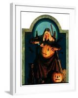 "Witch Carving Pumpkin,"October 27, 1928-Frederic Stanley-Framed Giclee Print