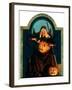 "Witch Carving Pumpkin,"October 27, 1928-Frederic Stanley-Framed Giclee Print