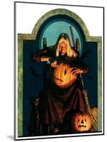 "Witch Carving Pumpkin,"October 27, 1928-Frederic Stanley-Mounted Giclee Print