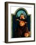 "Witch Carving Pumpkin,"October 27, 1928-Frederic Stanley-Framed Premium Giclee Print