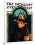 "Witch Carving Pumpkin," Saturday Evening Post Cover, October 27, 1928-Frederic Stanley-Framed Giclee Print