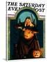 "Witch Carving Pumpkin," Saturday Evening Post Cover, October 27, 1928-Frederic Stanley-Stretched Canvas