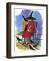 Witch feeding Crows Halloween-sylvia pimental-Framed Art Print