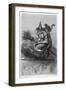 Witch Flies to the Sabbat with Her Cat on Her Broomstick-F. Armytage-Framed Art Print