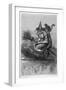 Witch Flies to the Sabbat with Her Cat on Her Broomstick-F. Armytage-Framed Art Print