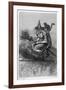 Witch Flies to the Sabbat with Her Cat on Her Broomstick-F. Armytage-Framed Premium Giclee Print