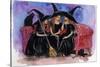 Witch Friends Halloween-sylvia pimental-Stretched Canvas