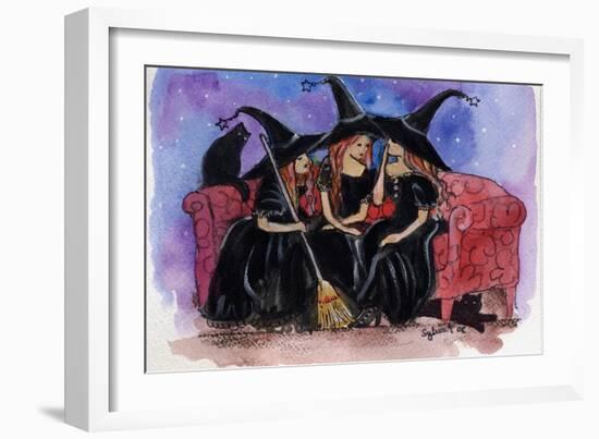 Witch Friends Halloween-sylvia pimental-Framed Art Print