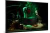 Witch in Scary Halloween Laboratory on Dark Color Background-Yastremska-Mounted Photographic Print