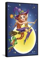 Witch on a Broom-Olga And Alexey Drozdov-Framed Stretched Canvas