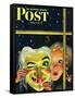 "Witch's Mask," Saturday Evening Post Cover, October 31, 1942-Charles Kaiser-Framed Stretched Canvas