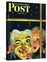 "Witch's Mask," Saturday Evening Post Cover, October 31, 1942-Charles Kaiser-Stretched Canvas