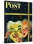 "Witch's Mask," Saturday Evening Post Cover, October 31, 1942-Charles Kaiser-Stretched Canvas