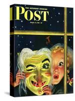 "Witch's Mask," Saturday Evening Post Cover, October 31, 1942-Charles Kaiser-Stretched Canvas